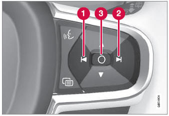 Volvo XC90. Activating and deactivating the head-up display