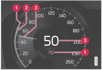 Volvo XC90. Adaptive Cruise Control displays