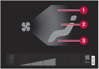 Volvo XC90. Adjusting air distribution