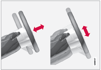 Volvo XC90. Adjusting the steering wheel