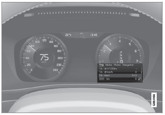 Volvo XC90. App menu in instrument panel