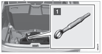 Volvo XC90. Attaching and removing the towing eyelet