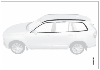 Volvo XC90. Cleaning exterior plastic, rubber and trim components