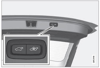 Volvo XC90. Closing and locking the tailgate using the buttons