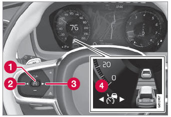 Volvo XC90. Deactivating Adaptive Cruise Control