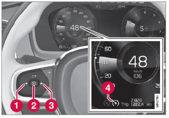 Volvo XC90. Deactivating cruise control