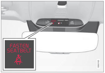 Volvo XC90. Door and seat belt reminders