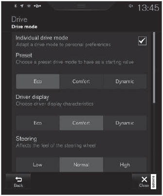 Volvo XC90. Drive modes