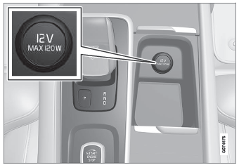 Volvo XC90. Electrical outlets
