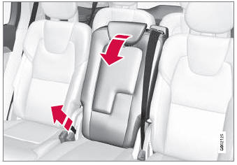 Volvo XC90. Folding the second row backrests