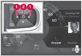Volvo XC90. Handling messages in the instrument panel