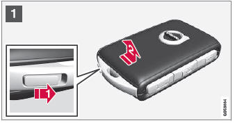 Volvo XC90. Replacing the remote key's battery