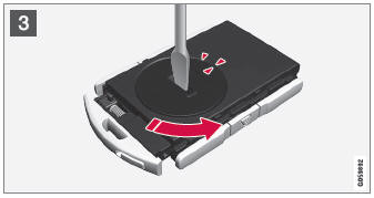Volvo XC90. Replacing the remote key's battery