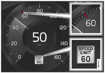 Volvo XC90. Road Sign Information display