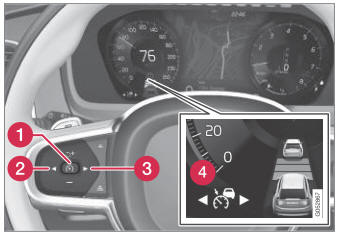 Volvo XC90. Selecting and activating Adaptive Cruise Control