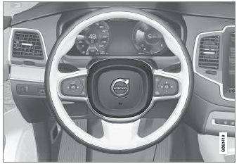 Volvo XC90. Steering wheel controls and horn
