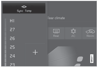 Volvo XC90. Synchronize temperature
