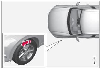 Volvo XC90. Tire direction of rotation