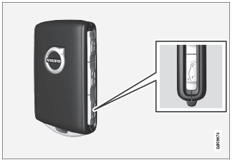 Volvo XC90. Unlocking the tailgate using the remote key