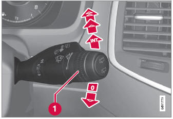 Volvo XC90. Wiper blades and washer fluid. Using the windshield wipers